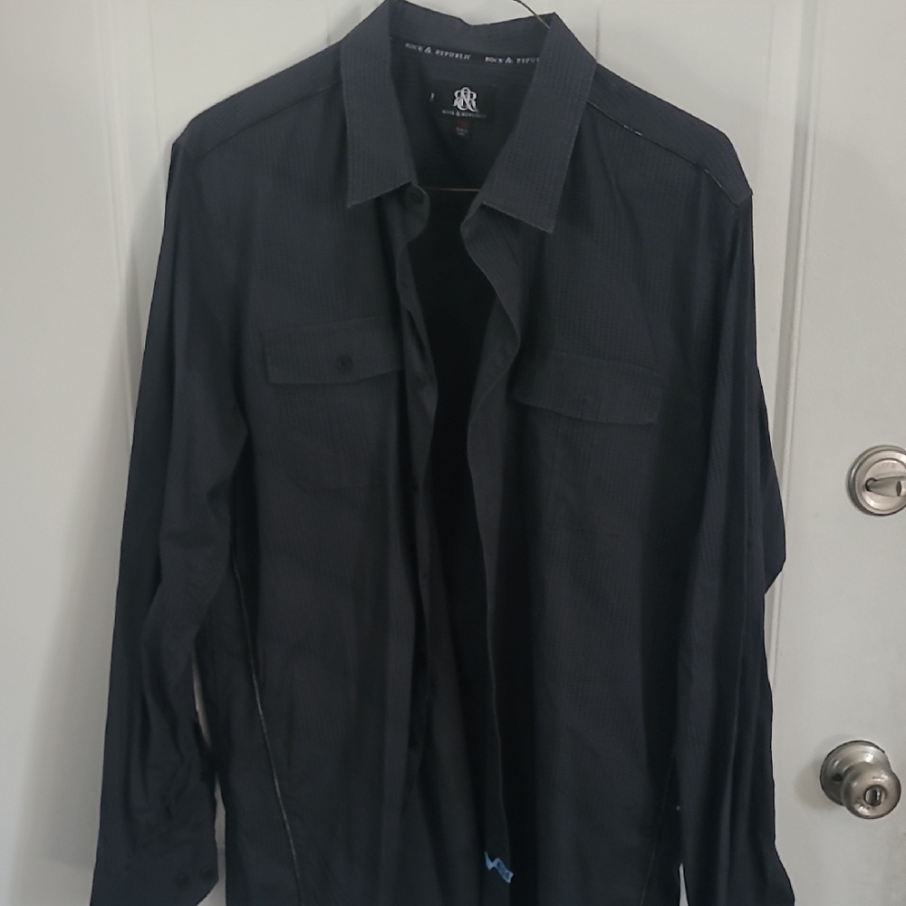 Rock & Republic Black Lightweight Shirt Jacket